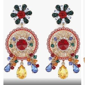 Dolce & Gabbana Clip-On Crystal Embellished Earrings